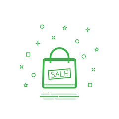 Shopping bag with the sale, discount symbol vector illustration