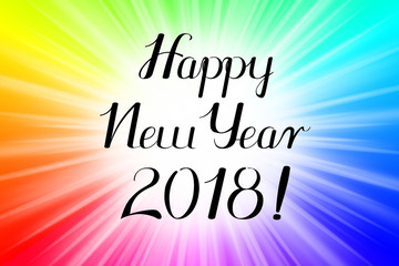 Naklejka na ściany i meble Happy New Year 2018 - illustration