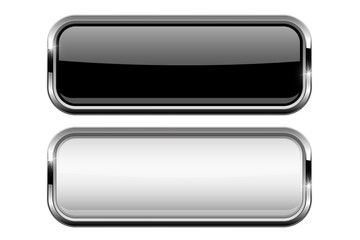 Black and white buttons