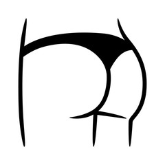 Bikini bottom or thong underwear flat vector icon for fashion apps and websites - obrazy, fototapety, plakaty