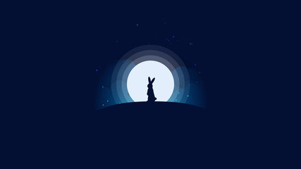 Lonely Rabbit Searches for Love Concept Background 