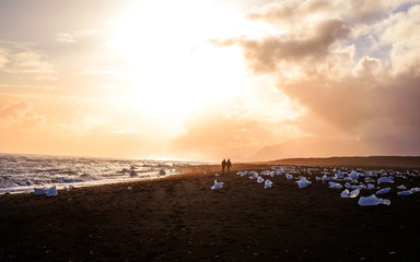 sunset beach walk