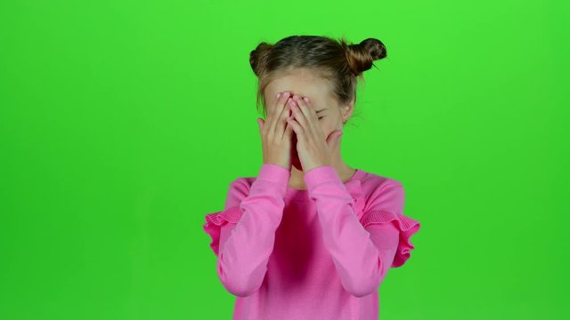 Baby is suffering from severe headaches. Green screen