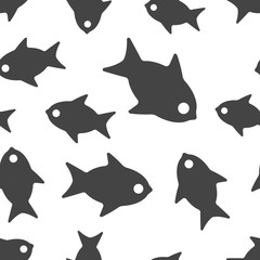 Fish seamless pattern background icon. Business flat vector illustration. Fish sign symbol pattern.