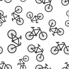 Naklejka premium Bike icon seamless pattern background icon. Business flat vector illustration. Bicycle sign symbol pattern.