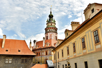 Fototapeta premium Czech krumlov.Architecture of the old city.