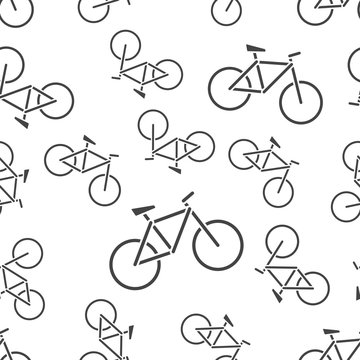 Bike icon seamless pattern background icon. Business flat vector illustration. Bicycle sign symbol pattern.