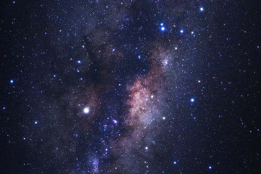 Close up of Milky way galaxy with stars and space dust in the universe