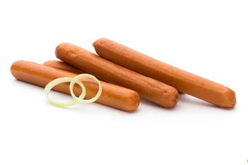 Fresh sausage isolated over white background.
