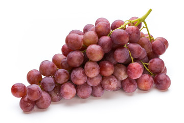 Ripe red grape isolated on white.