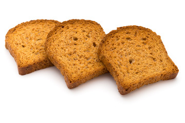 Sliced Toast Bread isolated on white background, top view.
