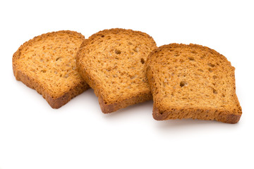 Sliced Toast Bread isolated on white background, top view.
