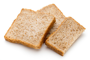 Toast bread isolated on the white background.