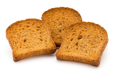 Sliced Toast Bread isolated on white background, top view.