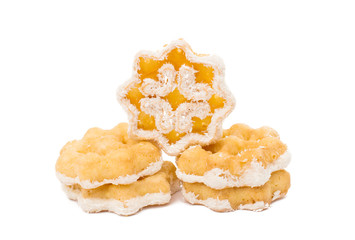 christmas biscuit snowflake isolated