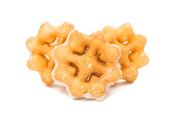 christmas biscuit snowflake isolated