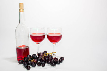 Wine, Glasses and Grapes 3