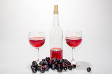Wine, Glasses and Grapes 2