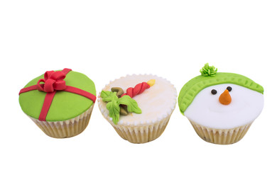 christmas muffins isolated