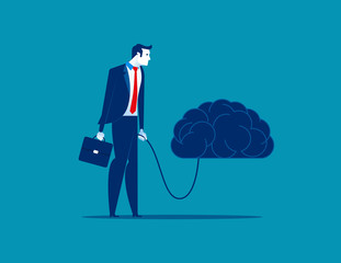 Businessman and best brain. Concept business vector illustration. Flat style.