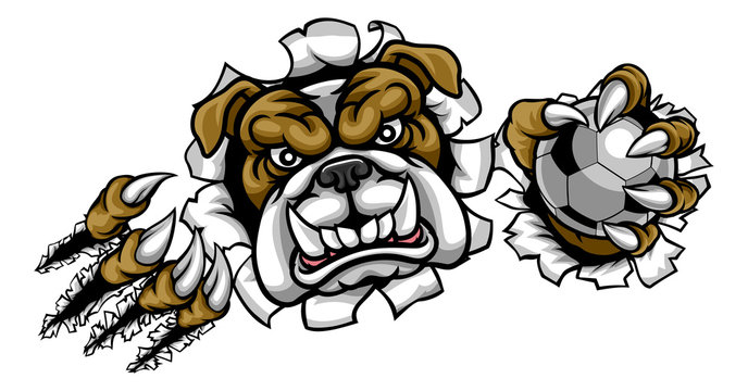 Bulldog Soccer Football Mascot