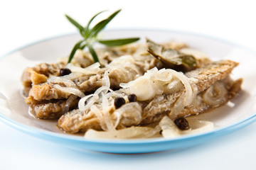 Fish dish - fried herring in vinegar 