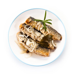Fish dish - fried herring in vinegar 