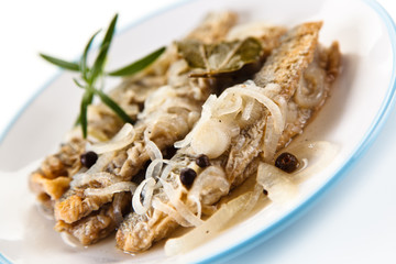 Fish dish - fried herring in vinegar 