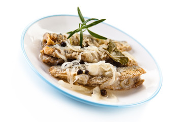 Fish dish - fried herring in vinegar 
