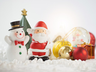 Cute Santa Claus with christmas props for celebrate christmas time