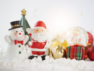 Cute Santa Claus with christmas props for celebrate christmas time