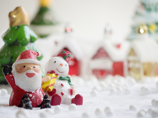 Cute Santa Claus with christmas props for celebrate christmas time