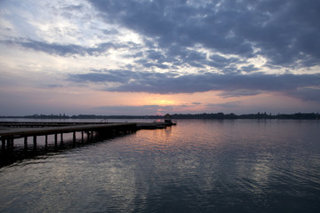 Obraz na płótnie Canvas Sunset at lake Palic,Serbia