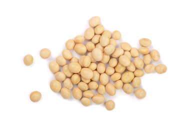 soybeans isolated on white background top view