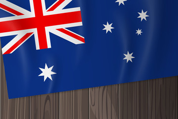 australia flag on wooden background