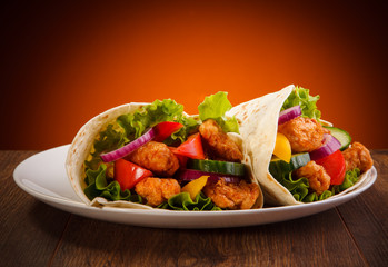 Kebab - grilled meat and vegetables