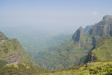 Fototapeta premium Hiking in the Simien Mountains, Ethiopia
