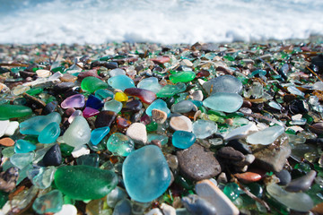 Beach of glass pebble
