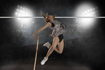 Competition pole vault jumper female