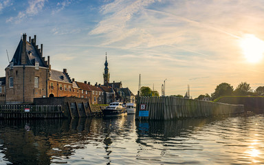 Skyline Veere Areal Shot during sunset