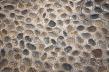 Fragment of an old cobblestone roadway