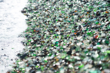 Beach of glass pebble