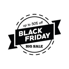 Big sale on black friday shopping on white background vector illustration