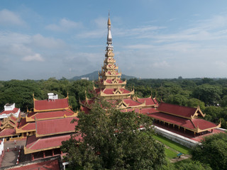 Fototapeta na wymiar The landscape of Mandalay Palace