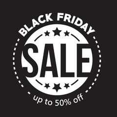 Big sale fifty percent on black friday shopping vector illustration