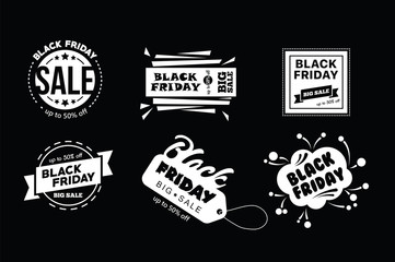 Big sale fifty percent on black friday shopping vector illustration