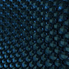 Obraz premium abstract background, crystal lattice of violet polyhedra, 3d render, 3d illustration