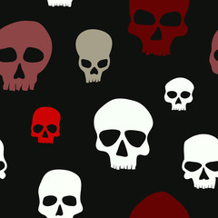 Seamless pattern with skulls for your design