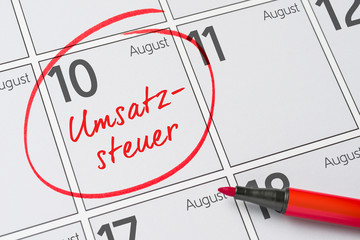 Umsatzsteuer - 10. August