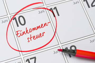 Einkommensteuer - 10. Juni